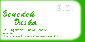 benedek duska business card